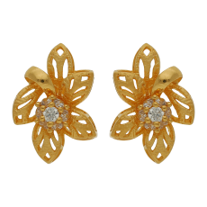 Trending Floral Pattern Gold Stud